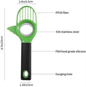 img 3 attached to 🥑 3-in-1 Avocado Slicer Tool with Comfortable Handle, BPA-Free, Multi-functional, Easy to Clean, Works as Splitter, Pitter, and Cutter - Perfect for Fruits