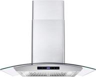 🔥 cosmo 30-inch stainless steel wall mount range hood with ducted exhaust vent, 3 speed fan, soft touch controls, tempered glass, and permanent filters - model 668wrcs75 logo