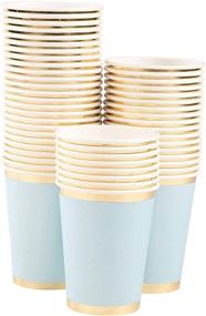 img 1 attached to 🥳 Vibrant Light Blue Paper Cups, Ideal for Parties - Disposable Tableware (9 oz, 50 Pack)