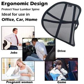 img 3 attached to 🪑 Double Layer Ergonomic Big Ant Lumbar Support - Comfort & Pain Relief for Car Seat, Office Chair, Wheelchair - Driver's Lumbar Support with Mesh Back