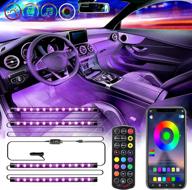 diy multicolor music sync mode car interior lights with app & remote control - 16 million colors, 2 line design, dc 12v logo