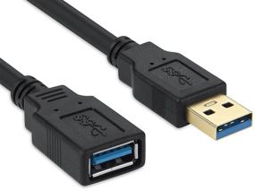 img 4 attached to 💻 Удлинительный кабель WestCowboy USB 3.0 длиной 15 футов - SuperSpeed A Male к A Female для Paystation, Xbox, жесткий диск, флеш-накопитель USB, мышь, клавиатура, карт-ридер и другие устройства (черный)