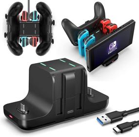 img 4 attached to 🎮 FANPL Upgraded 6-in-1 Controller Charger Dock Station for Nintendo Switch Pro Controller and Joy con - Charge Switch, OLED Model & Lite with Ease!