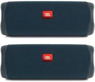 🎵 jbl flip 5 pair of blue portable waterproof bluetooth speakers logo