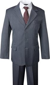 img 2 attached to 👔 Classic Style: Spring Notion Big Boys' Pinstripe Suit Set in Black