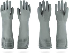 img 4 attached to 🧤 DABOGOSA 2 Pair Long Rubber Gloves - Large Dishwashing Gloves for Optimal Protection