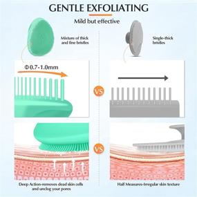 img 2 attached to 🧴 Silicone Manual Face Scrubber: Handheld Mini Facial Exfoliating Brush for Gentle Exfoliation - Blackhead Cleaning, Pore Cleansing, Massaging, and Sensitive Skin Care