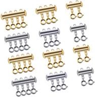 sunshane magnetic multi-strand necklace clasps - 12 pack, silver and gold: perfect for layered bracelets and necklaces logo