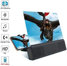 img 2 attached to 📱 GLISTON 12-дюймовый 3D мобильный экран увеличителя с Bluetooth-динамиком и HD усилителем, DIY мобильный экран увеличителя для фильмов, видео и игр - складной увеличительный экран