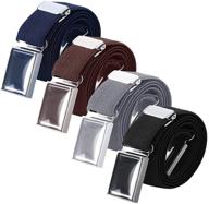 uspacific 4 pieces kids elastic belts: adjustable buckle stretch belts for children in 4 vibrant colors logo