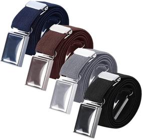 img 4 attached to Uspacific 4 Pieces Kids Elastic Belts: Adjustable Buckle Stretch Belts for Children in 4 Vibrant Colors