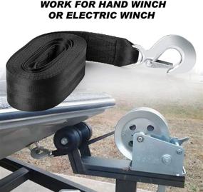 img 2 attached to 🚤 10,000 lbs Heavy Duty Trailer Winch Strap – 2 Inch x 20 Feet, Hook Included – Ideal for Boats, Jet Skis – High Load Capacity, Black (1 Pack)