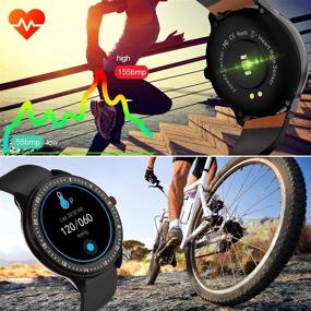 img 3 attached to Умные часы DoSmarter Fitness: 1.3" с сенсорным экраном, мониторинг сердечного ритма и кровяного давления, водонепроницаемый трекер с отслеживанием сна, педометром и счетчиком калорий для женщин и мужчин.