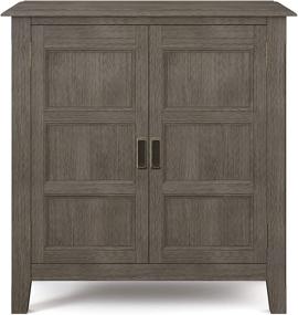 img 1 attached to 🏠 SimpliHome Burlington Farmhouse Grey Low Storage Cabinet - 30 inch Wide Solid Wood, Traditional Design with 2 Doors and 2 Adjustable Shelves