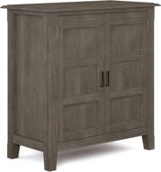 🏠 simplihome burlington farmhouse grey low storage cabinet - 30 inch wide solid wood, traditional design with 2 doors and 2 adjustable shelves logo