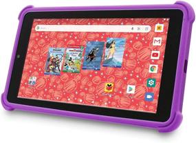 img 1 attached to Venturer Small Wonder 7-inch Android Kids Tablet with Disney Books, Bumper Case & Google Play, 16GB Storage & 2GB RAM Dual Band WiFi (Purple)