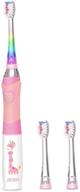 seago kids electric sonic toothbrush with smart timer and waterproof replaceable deep 🦷 clean - battery powered soft tooth brush for kids (age of 3+), travel-friendly (977pink) logo