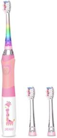 img 4 attached to SEAGO Kids Electric Sonic Toothbrush with Smart Timer and Waterproof Replaceable Deep 🦷 Clean - Battery Powered Soft Tooth Brush for Kids (Age of 3+), Travel-friendly (977Pink)