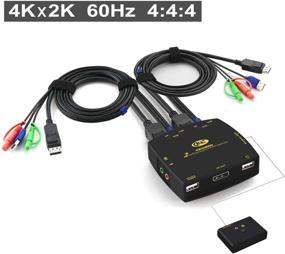 img 3 attached to 🔁 CKL DisplayPort KVM Switch 2 Port with Cables 4K@60Hz 4:4:4 321DP" - Optimized DisplayPort KVM Switch 2 Port with Cables | 4K@60Hz & 4:4:4 | CKL 321DP
