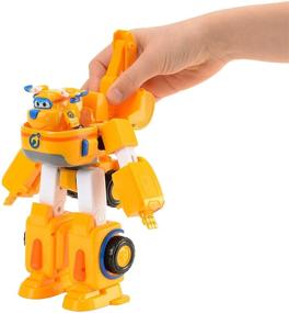 img 2 attached to 🚁 Super Wings - 7" Donnie's Dozer Playset with 2" Transform-a-Bot Donnie Figure - Transforming Airplane Toy Vehicle for Kids 3-5 - Perfect Birthday Gift for Boys and Girls Preschoolers