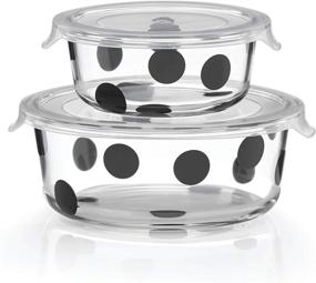 img 1 attached to Набор для хранения еды Deco Dot из 2 предметов фирмы KATE SPADE, 1.65 фунта, Multi.