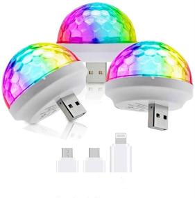 img 4 attached to Enhance Any Occasion with USB Mini Disco Ball Lights by 🎉 TINGOBABY: 3-Pack Stage Lights for Kids' Birthday Parties, Disco Nights, and Home Atmosphere