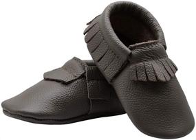 img 1 attached to 👶 iEvolve Baby Leather Shoes - Perfect First Walking Shoes with Soft Sole and Tassel Detail