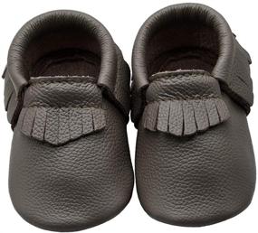 img 3 attached to 👶 iEvolve Baby Leather Shoes - Perfect First Walking Shoes with Soft Sole and Tassel Detail