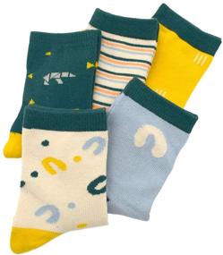 img 1 attached to High-Quality Boys Fashion Cotton Crew Socks 5 Pack for Soft and Comfortable Fit