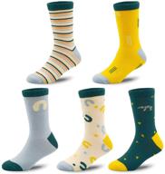 high-quality boys fashion cotton crew socks 5 pack for soft and comfortable fit logo