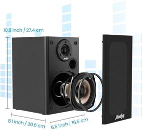 img 1 attached to 🔊 Moukey M20-1 Passive Bookshelf Speakers Pair for Home Stereo System - 100W Peak Power Home Theater Speakers, 2.0 Near Field Audio Speakers, 5-Inch Wooden Enclosure, Wall-Mountable