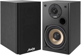 img 4 attached to 🔊 Moukey M20-1 Passive Bookshelf Speakers Pair for Home Stereo System - 100W Peak Power Home Theater Speakers, 2.0 Near Field Audio Speakers, 5-Inch Wooden Enclosure, Wall-Mountable