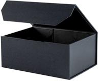 🎁 подарочная коробка obmmirao в черном цвете: 9,5х7х4 дюйма, прочная с крышкой для упаковки подарков, складная коробка с магнитным замком - идеально подходит для подарочной коробки для предложения подружки невесты или складной подарочной коробки! логотип