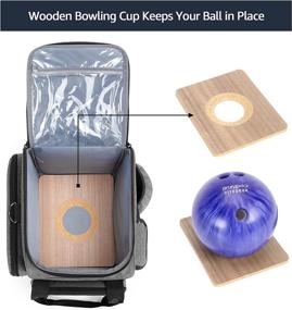 img 3 attached to 🎳 DSLEAF Bowling Ball Bag: Single Ball Tote with Wooden Holder & Extra Storage Pockets