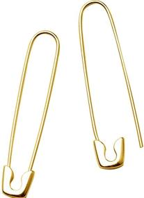 img 4 attached to S925 Sterling Silver 14K Gold Plated Big Safety Pin Cartilage Hoop Earrings: Stylish & Personalized Women's Fashion