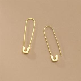 img 2 attached to S925 Sterling Silver 14K Gold Plated Big Safety Pin Cartilage Hoop Earrings: Stylish & Personalized Women's Fashion