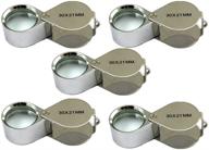 🔍 mini pocket magnifier 30x 21mm jeweler's jewelry magnifying glass metal round body jewelers eye loupe silver - 5 pack with box logo