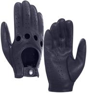 🧤 harssidanzar goatskin leather driving gloves: unlined men's accessories for enhanced comfort and style logo