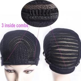 img 2 attached to 🔽 Refined Braided Wig Caps: The Ultimate Solution for Easy Sew-In and Glueless Wig Making - Crochet Cornrows Cap for Seamless Hair Net Liner