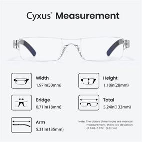 img 3 attached to Cyxus Anti-UV Glare Harmful Blue Light Computer Glasses Readers with Integrated Reading Glasses - Choose Your Magnification (Model 2901T25, Magnification 2.50X)