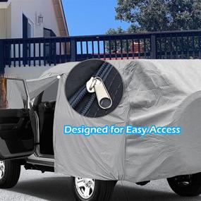 img 2 attached to 🚗 Big Ant Car Cover for Wrangler SUV - All Weather Protection & Waterproof - Custom Fit 1987-2021 with Driver Door Zipper - Gray