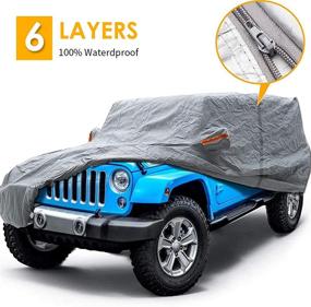 img 4 attached to 🚗 Big Ant Car Cover for Wrangler SUV - All Weather Protection & Waterproof - Custom Fit 1987-2021 with Driver Door Zipper - Gray