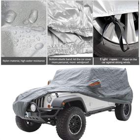 img 3 attached to 🚗 Big Ant Car Cover for Wrangler SUV - All Weather Protection & Waterproof - Custom Fit 1987-2021 with Driver Door Zipper - Gray