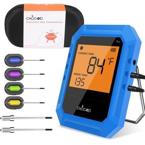 img 4 attached to Wireless Bluetooth Meat Thermometer with 6 Stainless Steel Probes 📱 and Smart APP Control for Grilling - Supports iOS & Android (Blue)