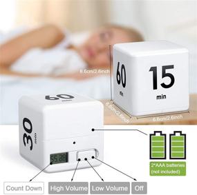 img 3 attached to ⏱️ Cube Timers: Kitchen Timer with Gravity Sensor, Flip Countdown Timer, 2.6 Inch Kids Timer, Square Workout Timer, Exercise Game Timer, 15-20-30-60 Minutes for Effective Time Management (White)