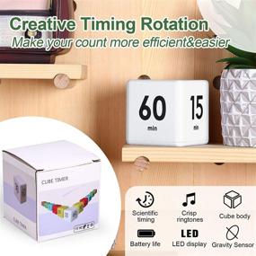 img 1 attached to ⏱️ Cube Timers: Kitchen Timer with Gravity Sensor, Flip Countdown Timer, 2.6 Inch Kids Timer, Square Workout Timer, Exercise Game Timer, 15-20-30-60 Minutes for Effective Time Management (White)