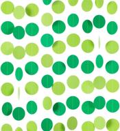 🟩 vibrant green paper garland circle dot party banner streamer: 20 feet of stunning backdrop decorations (2.5" diameter) logo