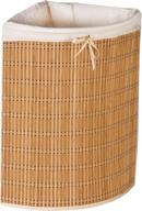 🧺 bamboo wicker corner hamper: stylish and practical 24-inches tall by honey-can-do logo