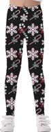 festive timemory christmas snowflake leggings tights for girls' clothing with extra comfort logo