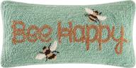 home happy hooked pillow yellow logo